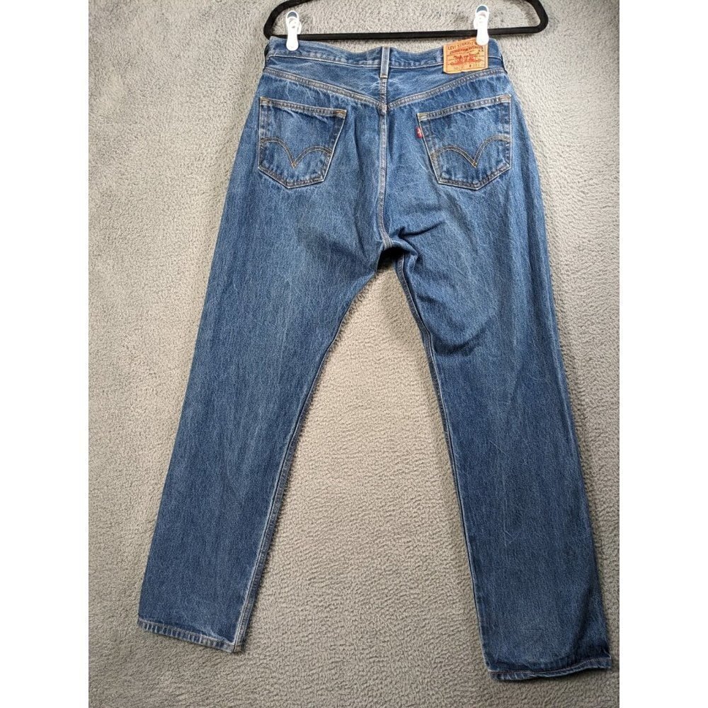 Levi's Jeans Mens 38x36 (Actual 35x32) 501 XX Button Fly Distressed Y2K Blue - Picture 2 of 16